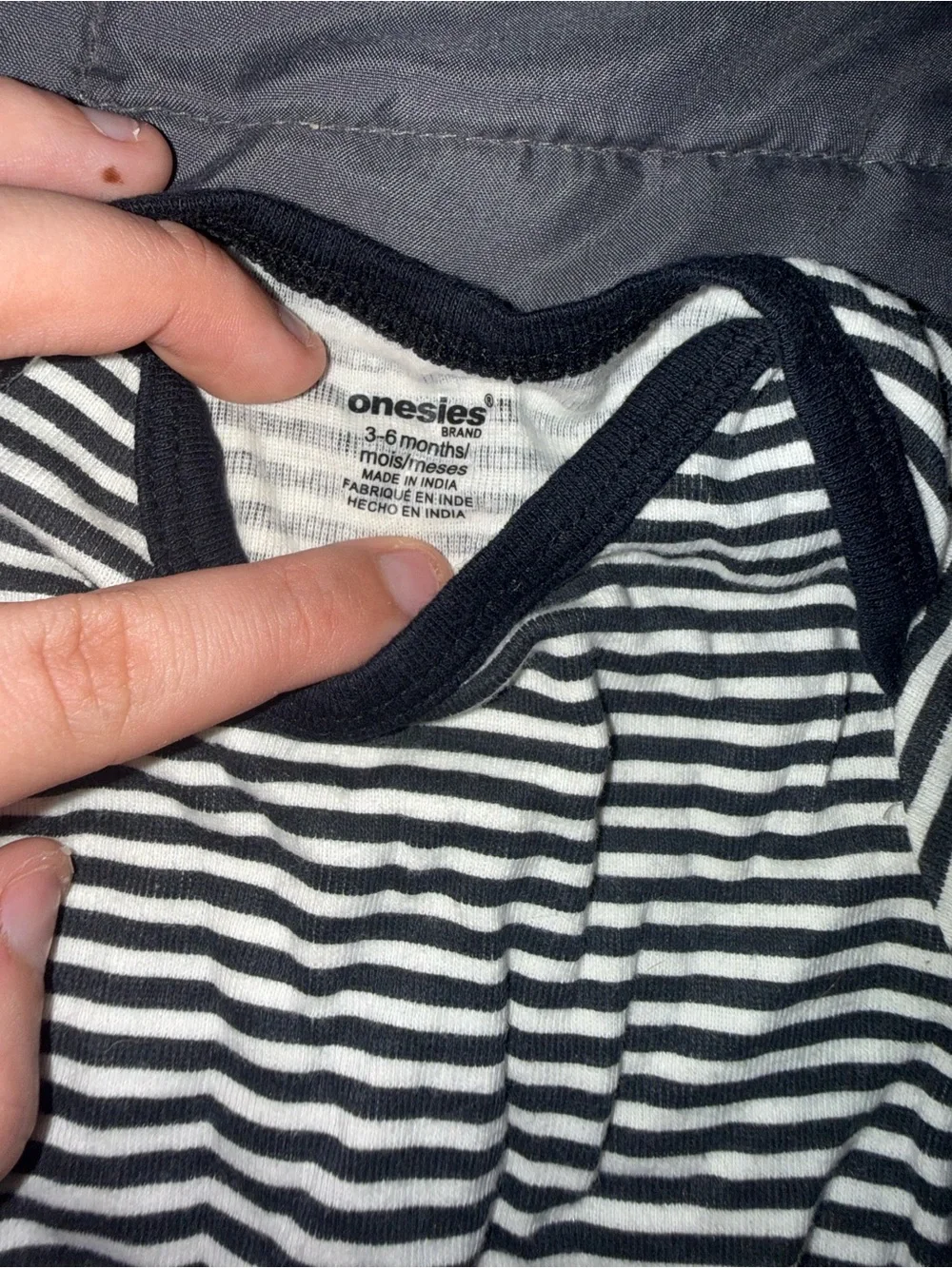 Carter's Black & White Striped Short-Sleeve Baby Bodysuit